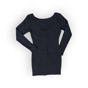 Charlotte Russe Women Dress Gray Ribbed Lined Body con Stretchy Above Knee M NWT